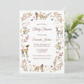 Invitation Animals Woodland Baby Shower (Debout devant)