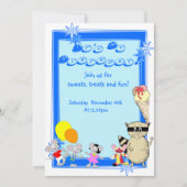 Invitation Animation pour enfants amusants fête d'anniversair (Devant)
