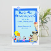 Invitation Animation pour enfants amusants fête d'anniversair (Debout devant)