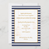 INVITATION ANIMATION RUSTIQUE BLANCHE MARINE GOLD STRIPE 2 MA (Devant)
