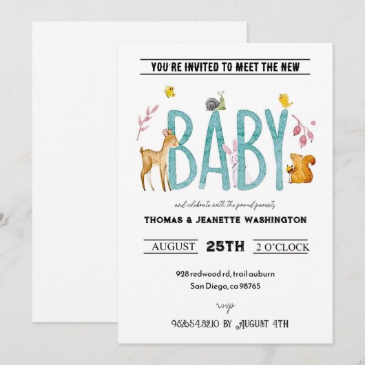 Invitation Animaux à l'aquarelle - siroter et voir rencontre  (Devant / Derrière)