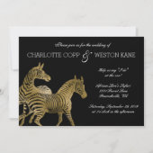 Invitation Animaux africains Zoo Mariage Safari Lion Or (Dos)