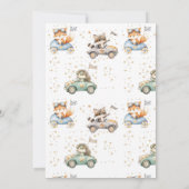 Invitation Animaux amusants Voitures de course 2e anniversair (Dos)