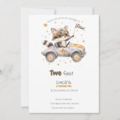 Invitation Animaux amusants Voitures de course 2e anniversair (Devant)