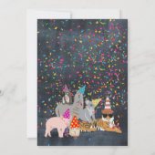 Invitation Animaux - Animaux Fête Anniversaire Garçon Fille (Dos)