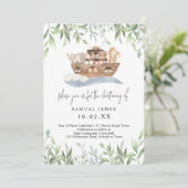 Invitation Animaux aquarelle de l'arche de Noé verdure baptêm (Debout devant)