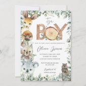 Invitation Animaux australiens Baby shower Bois Boy (Devant)