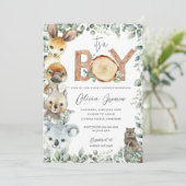 Invitation Animaux australiens Baby shower Bois Boy (Debout devant)