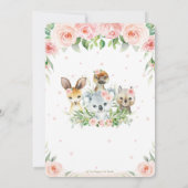 Invitation Animaux australiens Baby shower floral rose (Dos)
