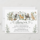 Invitation Animaux australiens Eucalyptus Baby shower de verd (Devant)