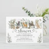 Invitation Animaux australiens Eucalyptus Baby shower de verd (Debout devant)