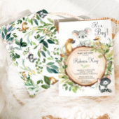 Invitation Animaux australiens Koala Baby shower Neutre Garço