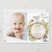 Invitation Animaux australiens mignonne Koala 1er anniversair (Devant)