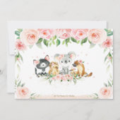 Invitation Animaux australiens rose floral un 1er anniversair (Dos)