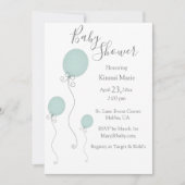 Invitation Animaux Baby shower Garçon Vert bleu (Devant)