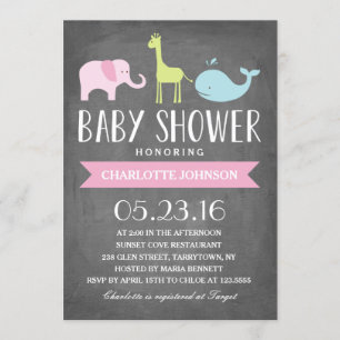 Invitation Animaux Baby showers  Baby shower