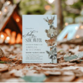 Invitation Animaux boisés Baby shower moderne neutre