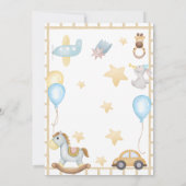 Invitation Animaux boisés modernes Baby shower Boy Inv. (Dos)