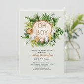 Invitation Animaux boisés Oh Boy Forest Baby shower (Debout devant)