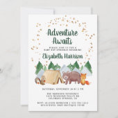 Invitation Animaux boisés rustiques Aventure Bébé Parsemer (Devant)