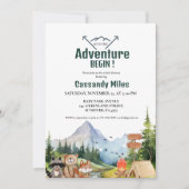 Invitation Animaux boisés rustiques Baby shower d'aventure In (Devant)