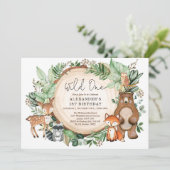 Invitation Animaux botaniques mignons Sauvages Un Anniversair (Debout devant)