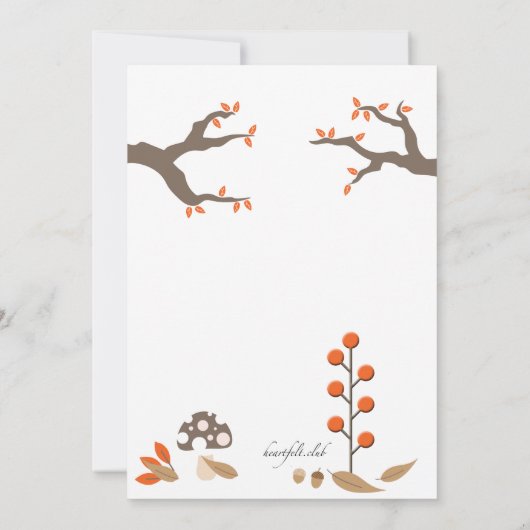 Invitation Animaux d'Automne (Dos)