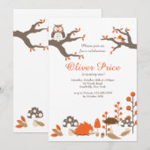 Invitation Animaux d'Automne (Devant / Derrière)