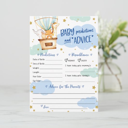 Invitation Animaux de ballon à air chaud (Debout devant)