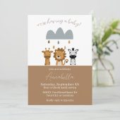 Invitation Animaux de bébé boho Safari mignons (Debout devant)