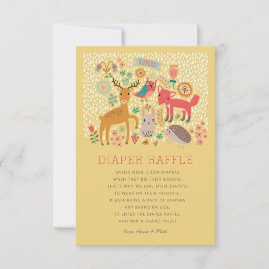 Invitation Animaux de bois Baby shower Déchets Raffle (Devant)