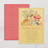 Invitation Animaux de bois Baby shower Déchets Raffle (Devant / Derrière)