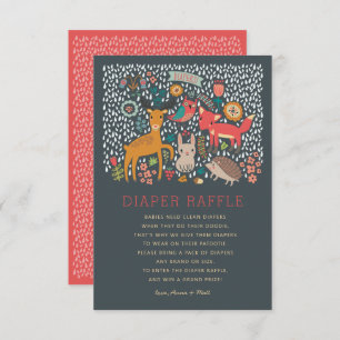 Invitation Animaux de bois Baby shower Déchets Raffle