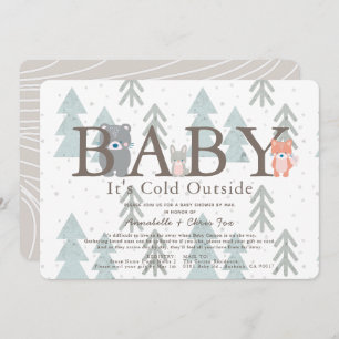 Invitation Animaux de bois Baby Son Baby shower froid par la 