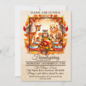 Invitation Animaux de bois d'action amicale Feuilles d'automn (Devant)