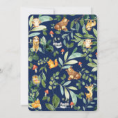 Invitation Animaux de bois mignons 1ère fête d'anniversaire W (Dos)