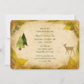 Invitation Animaux de cerfs et de forêts 1er anniversaire Inv (Dos)