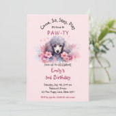 Invitation Animaux de compagnie Chien de caniche Anniversaire (Debout devant)