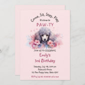 Invitation Animaux de compagnie Chien de caniche Anniversaire (Devant / Derrière)