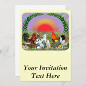 Invitation Animaux de ferme (Devant / Derrière)