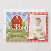 Invitation Animaux de ferme 1er anniversaire Photo (Devant)
