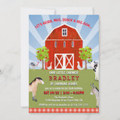 Invitation Animaux de ferme 4e anniversaire (Devant)