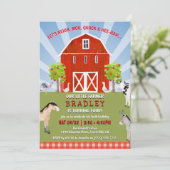 Invitation Animaux de ferme 4e anniversaire (Debout devant)