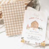 Invitation Animaux de ferme à trois I E I O 3e anniversaire G