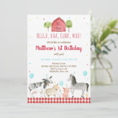 Invitation Animaux de ferme Anniversaire (Debout devant)