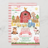 Invitation Animaux de ferme Anniversaire (Devant / Derrière)