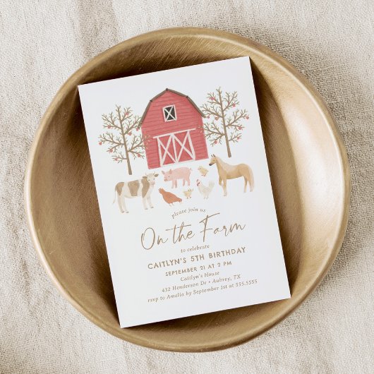 Invitation Animaux de ferme Anniversaire