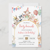 Invitation Animaux de ferme Anniversaire Barnyard Fête d'anni (Devant)