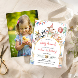 Invitation Animaux de ferme Anniversaire Barnyard Fête d'anni