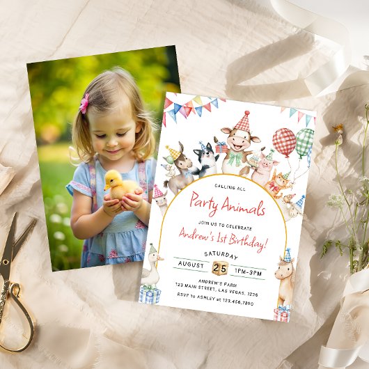 Invitation Animaux de ferme Anniversaire Barnyard Fête d'anni